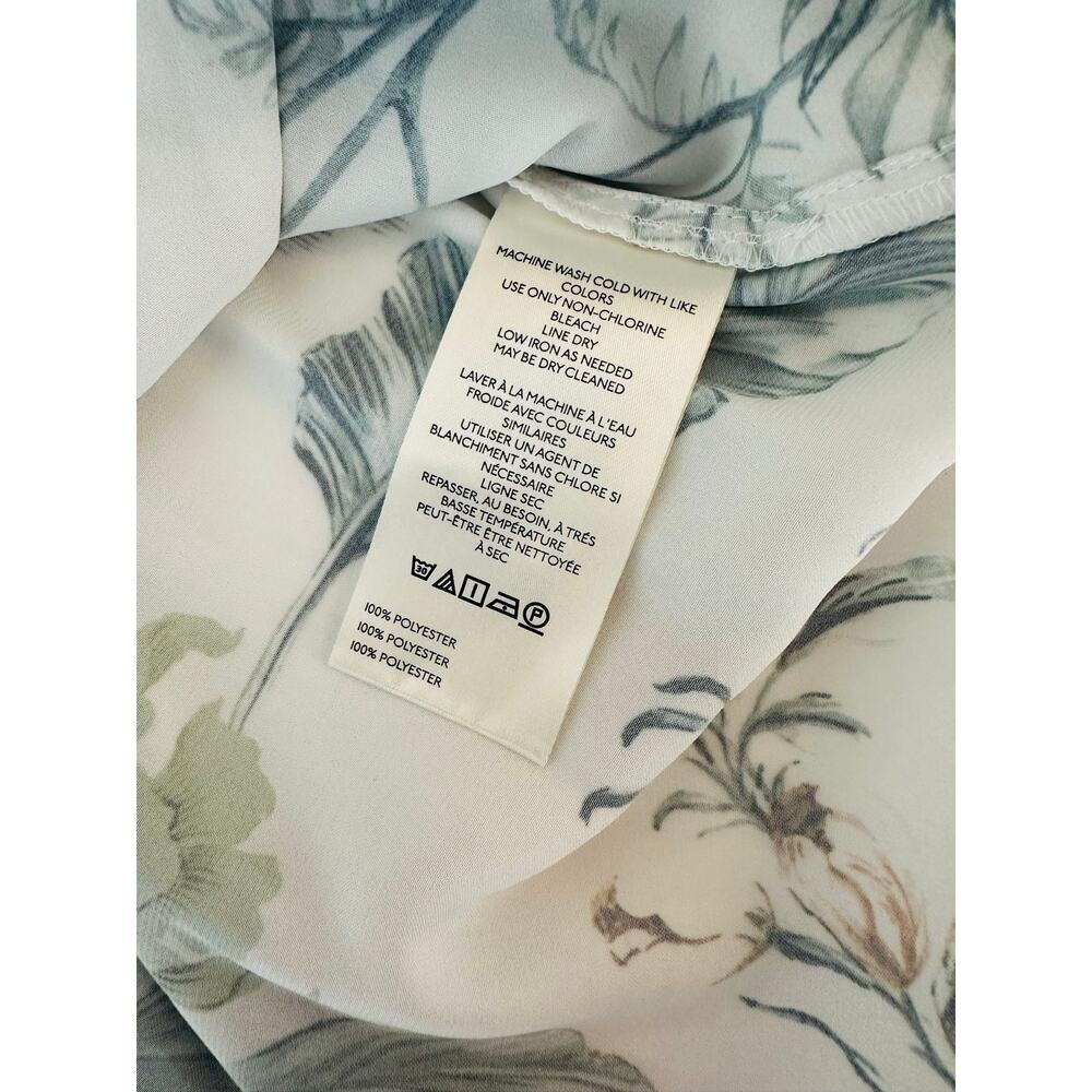 By Anthropologie Relaxed Long-Sleeve Floral Shirt Blouse Pearl Botanical L - Picture 7 of 10